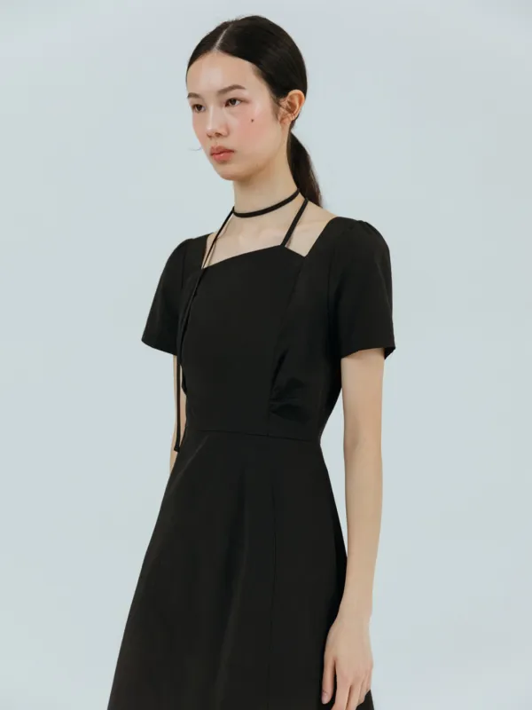 2-Way Strap Dress, Black
