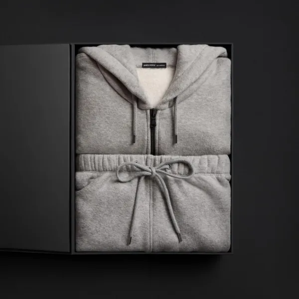 Women's Cozy Fleece Zip Hoodie & Cozy Wide Leg Sweat Pant Gift Set - Heather Grey