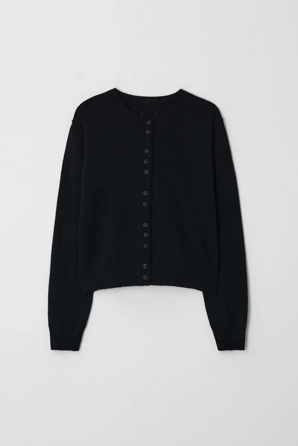 fine wool cardigan - black