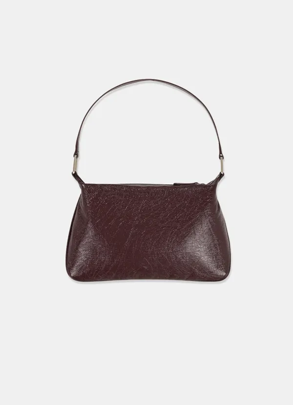 Glossy shoulder bag mini (Wine)