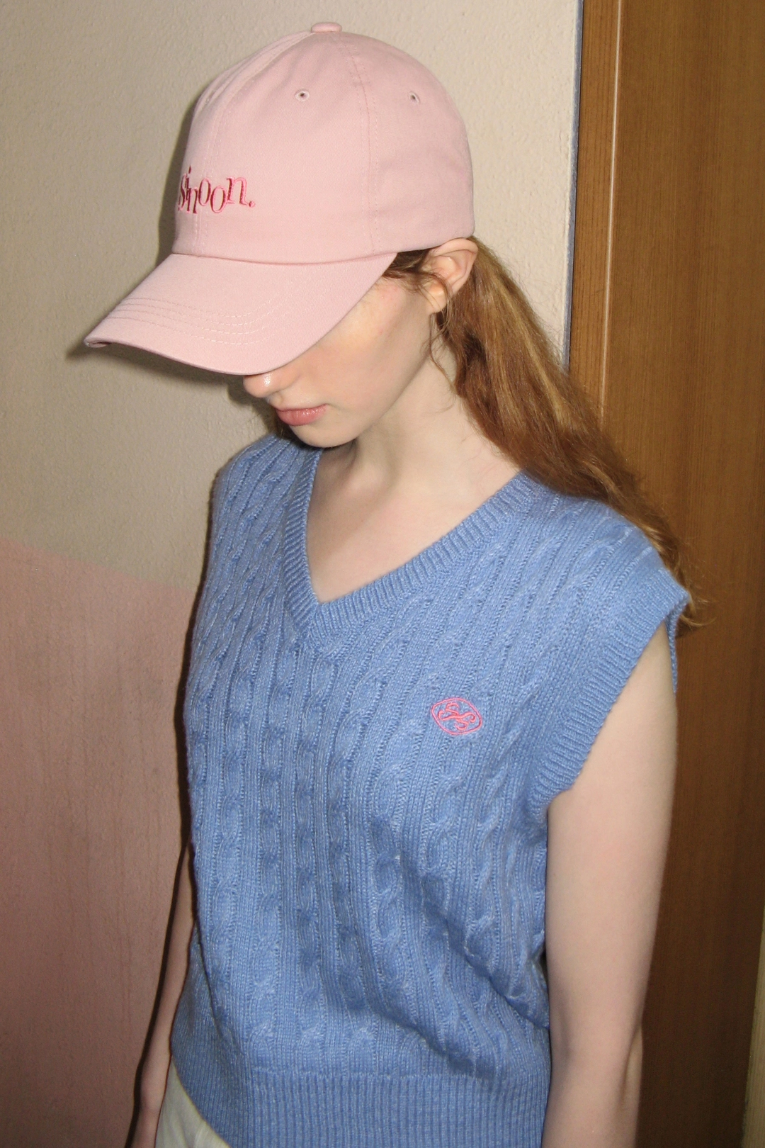 시눈 Fisher Slit Cable Knit Vest (Sky Blue) 상품 이미지 3