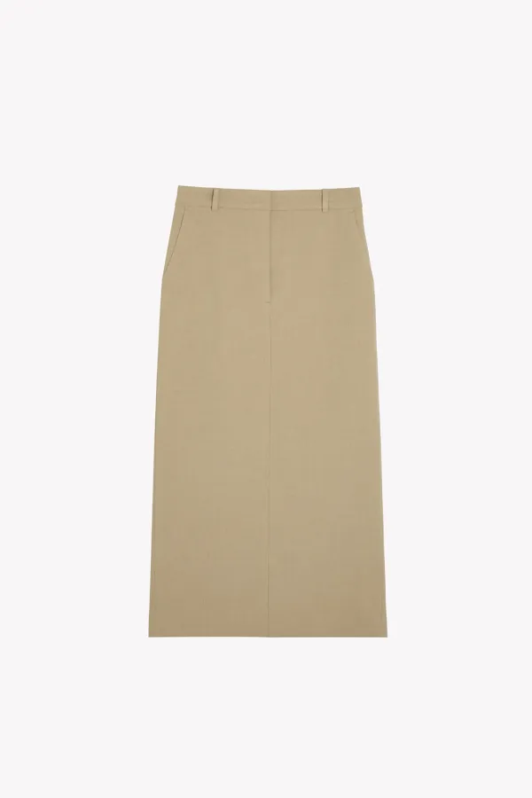 Kate Slim fit Long Skirt (Beige)