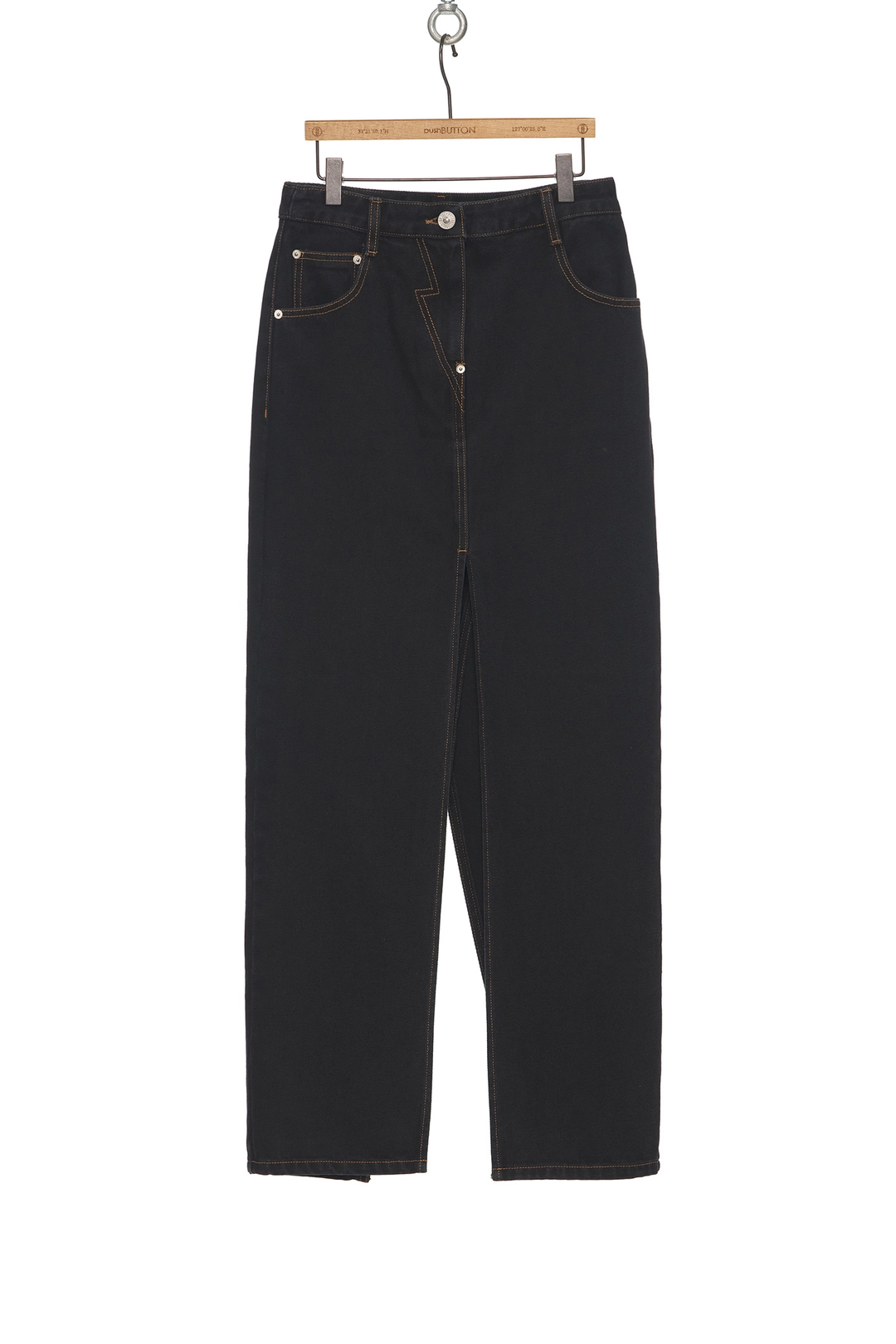 푸쉬버튼 SS25 BLACK SLITED DENIM SKIRT 상품 이미지 3