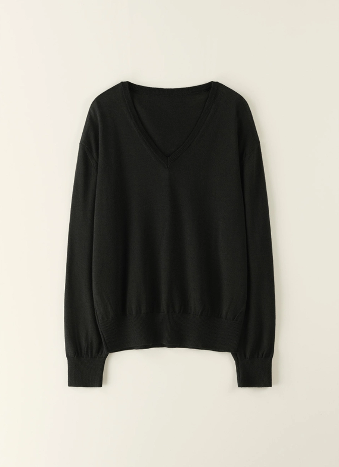 하베크 Silky wool v-neck pullover / Black 상품 이미지 3