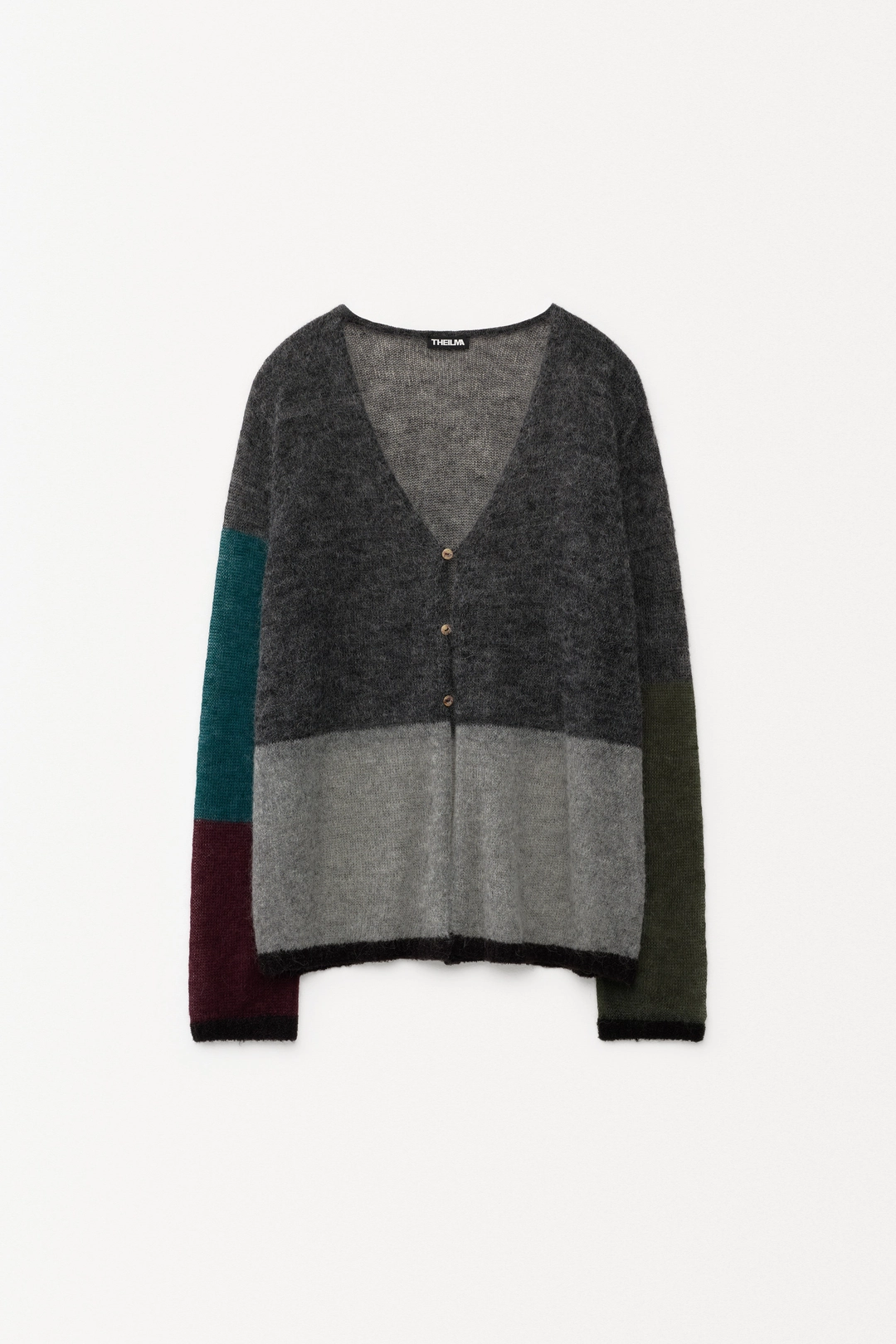 더일마 Edith Color-Block Cardigan gray 상품 이미지 1
