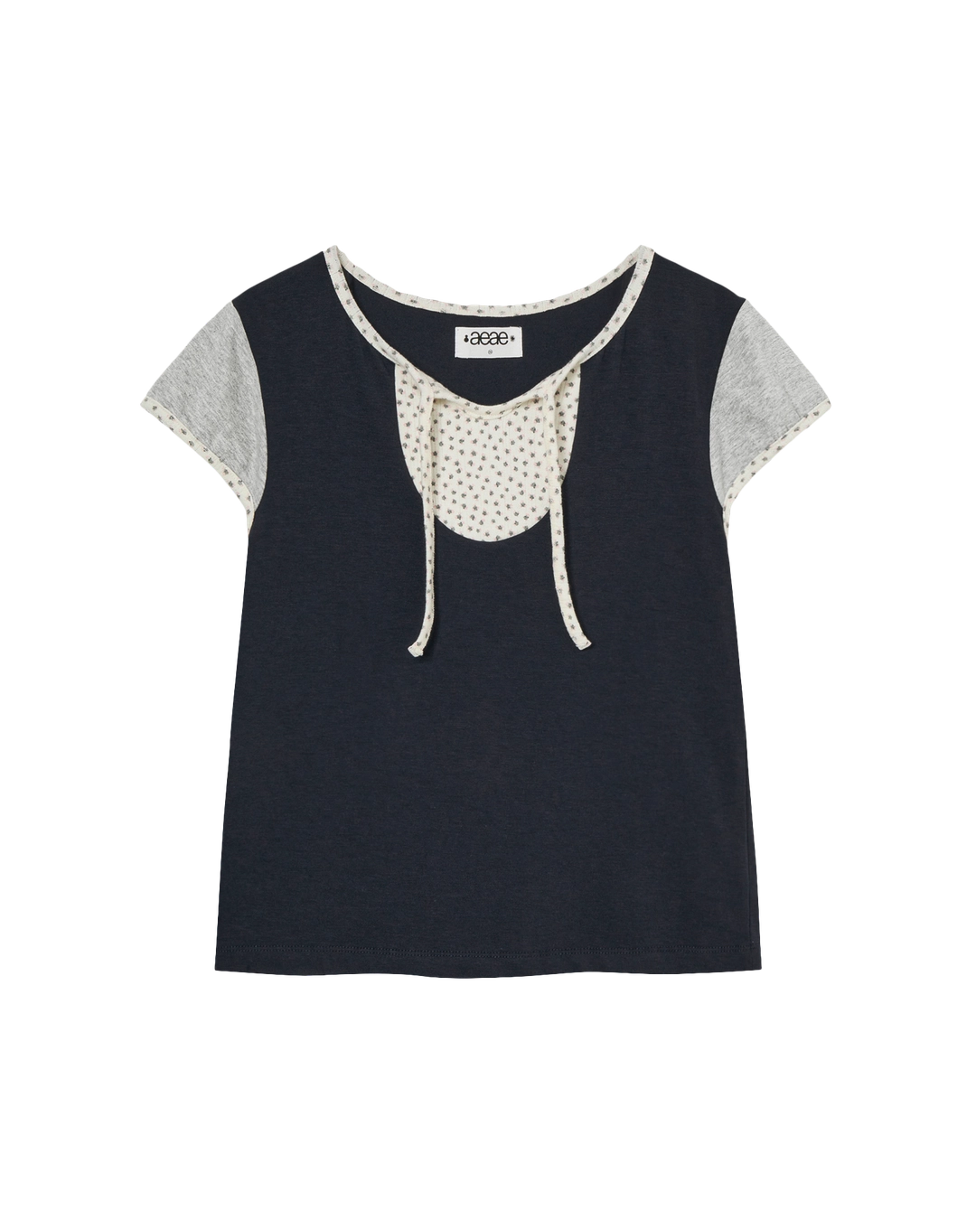 에이이에이이 [6/11 예약발송] FLOWER BLOCK TEE [NAVY] 상품 이미지 1