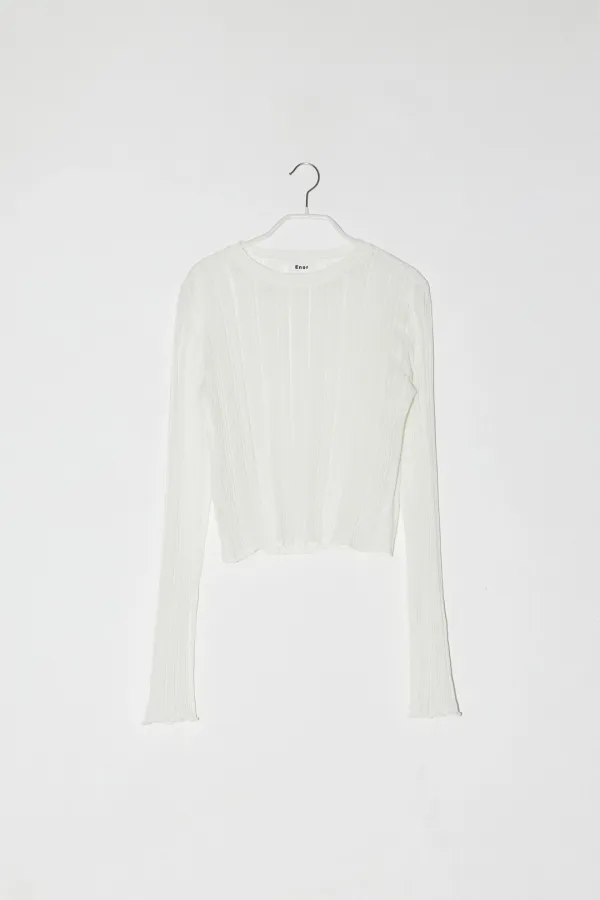 SCRATCH SEE-THROUGH SUMMER KNIT - WHITE