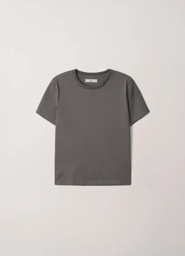 Essential Half Sleeve tee (Charcoal) Fabric from Japan