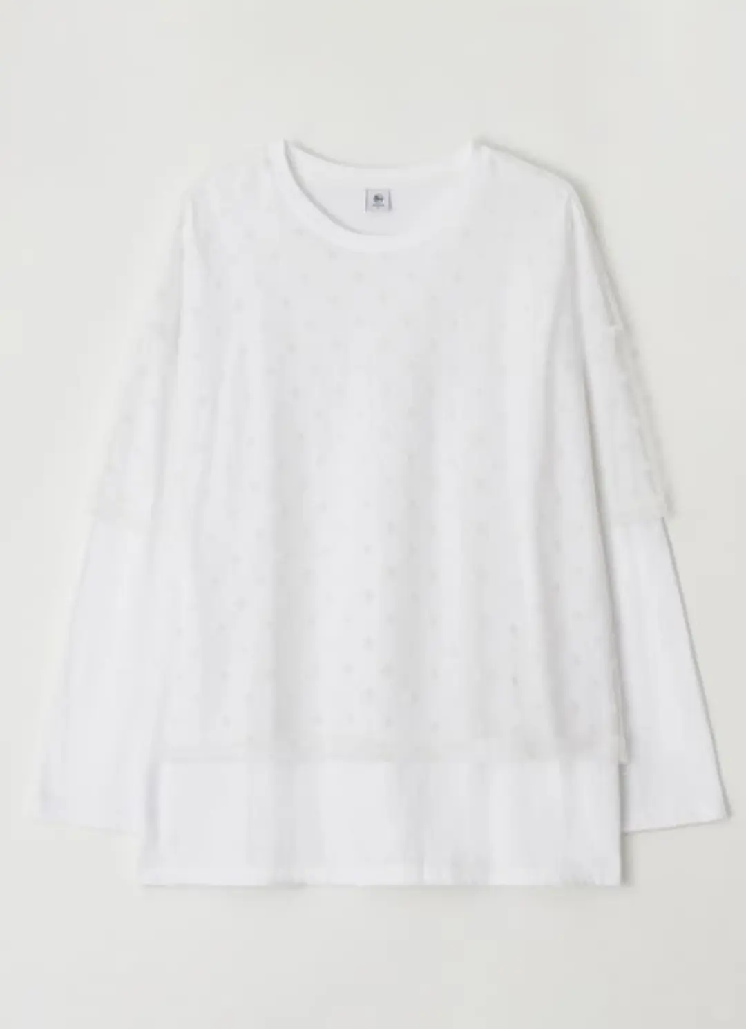 론론 DOT SHEER LAYERED LONG SLEEVE WHITE 상품 이미지 3