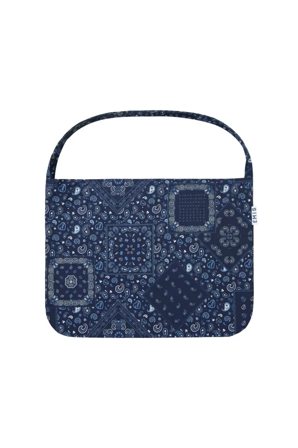 EMIS LOGO PAISLEY ECO BAG-NAVY