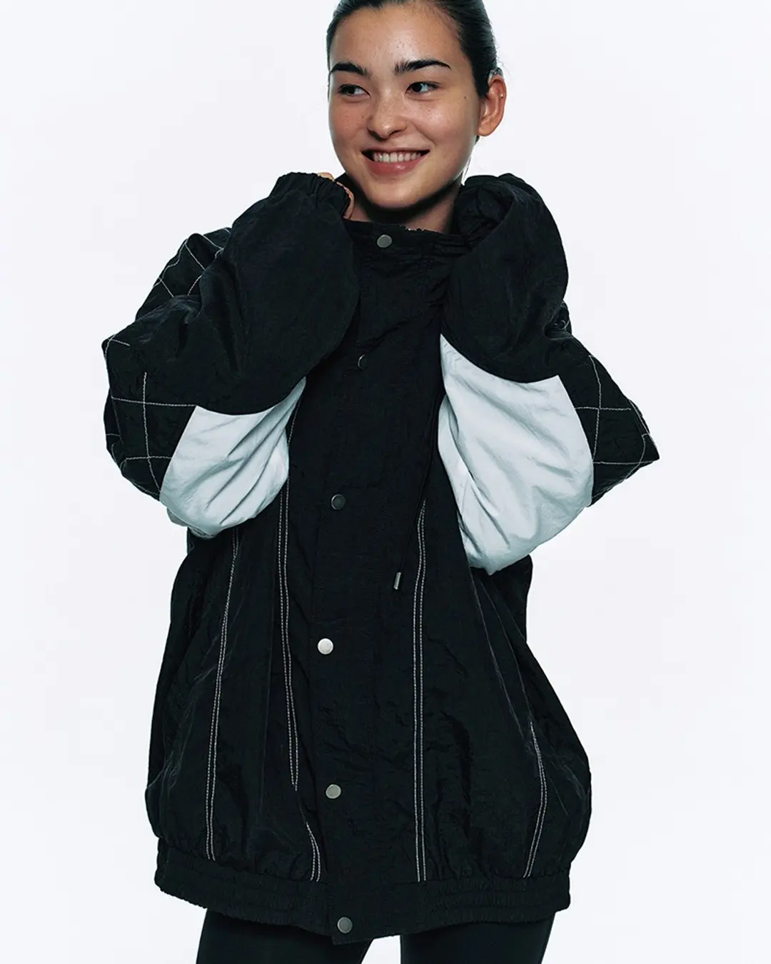 센토르 COLOR BLOCK WIND BREAKER HOOD JUMPER_BLACK 상품 이미지 2