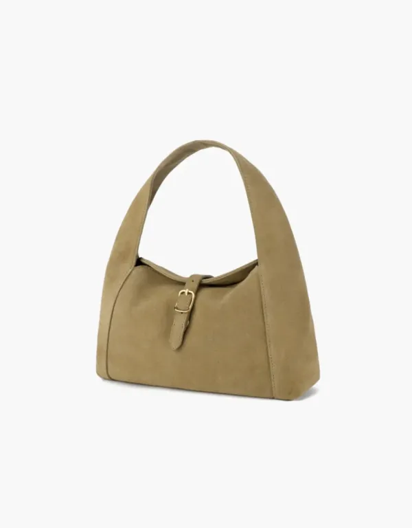suede buckle bag (mini) - beige