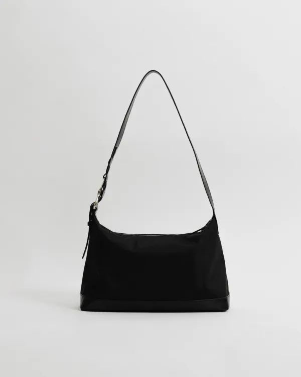 SAC TRESSÉ ÉPAULE TOILE BLACK