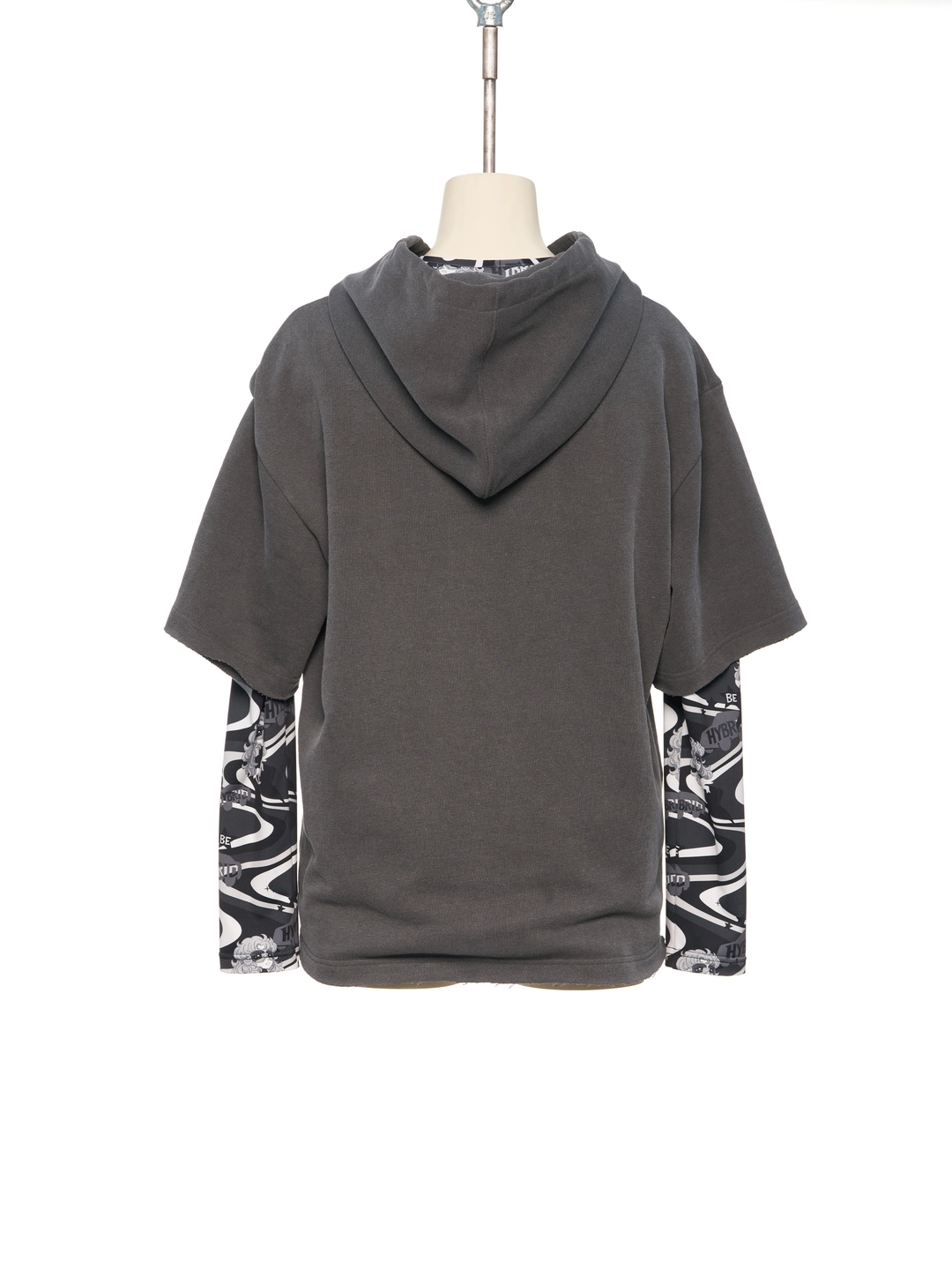 푸쉬버튼 FW26 GRAY LAYERED SLEEVE HOODIE 상품 이미지 3
