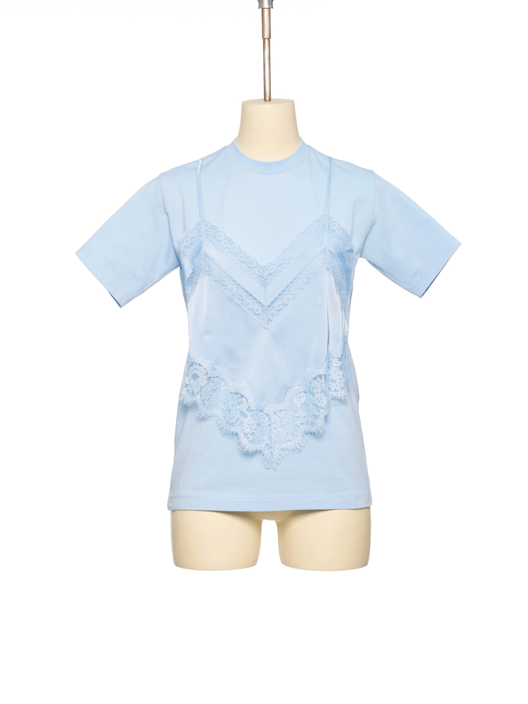 푸쉬버튼 PF26 LIGHT BLUE LACE CAMISOLE LAYERED T-SHIRT 상품 이미지 2