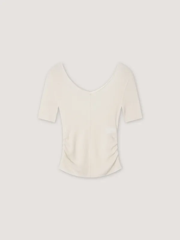 More Shirring Half Knit - Ivory