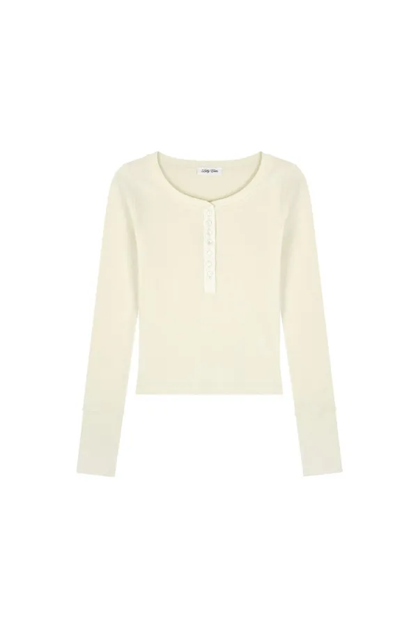 [5th] Curve Button T-shirt