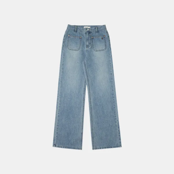 SIJN6096 빈티지 투포켓 에센셜 데님_Medium blue