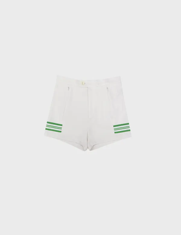 tape stretch shorts in white