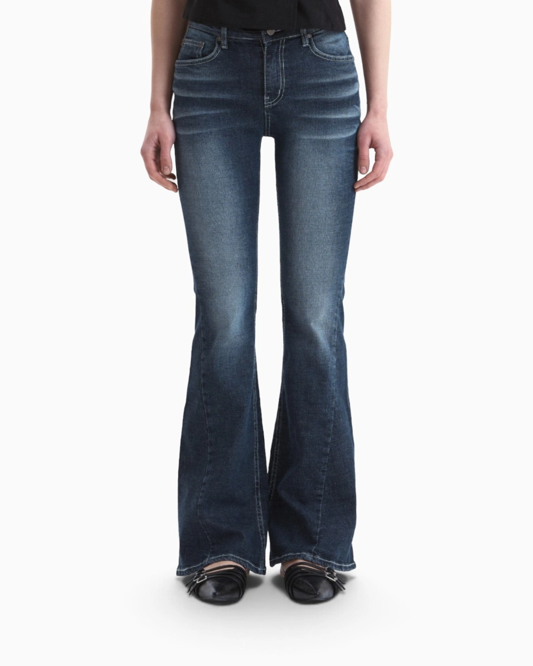 시너진 102 CAT WASHING MID-RISE JEANS DEEP BLUE 상품 이미지 1