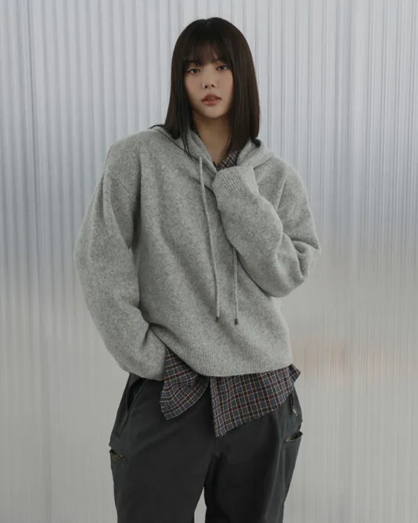 25FW boxy hood wool knit