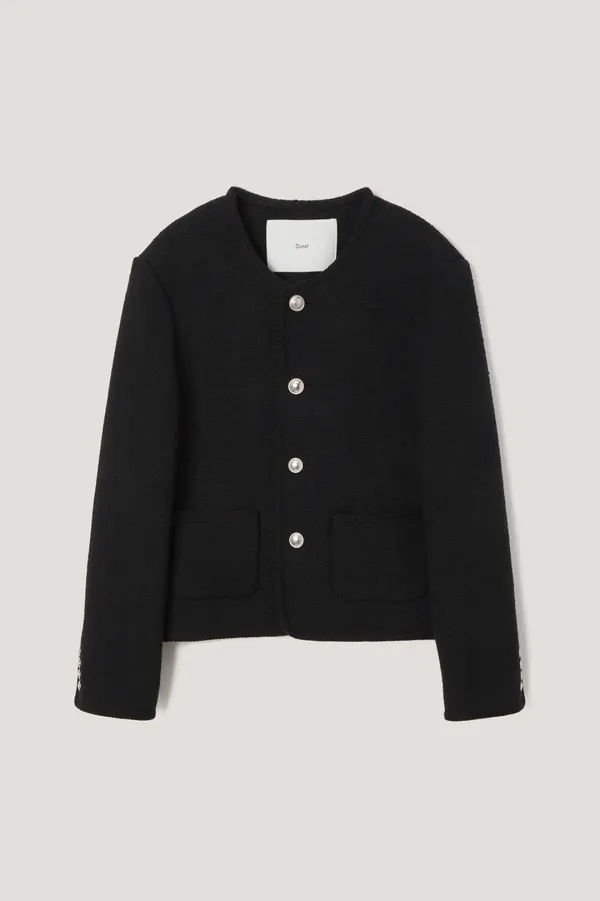 UNISEX CLASSIC BOUCLE TWEED JACKET BLACK_UDJA6A108BK