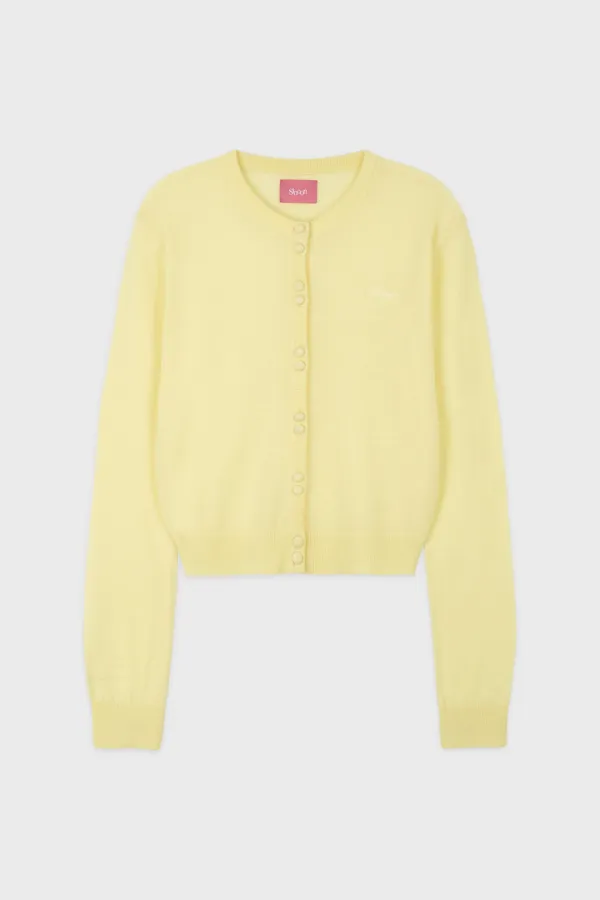 Double Button Cardigan (Lemon Yellow)