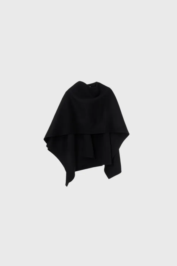 Handmade wool cape (ivory / beige / black)
