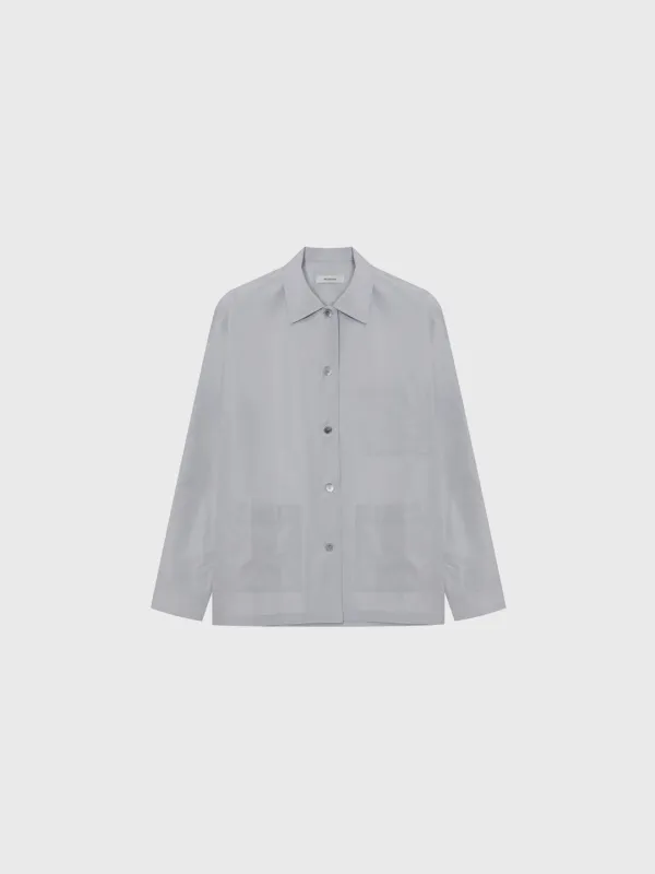 Silky pocket shirt (gray / beige / black)