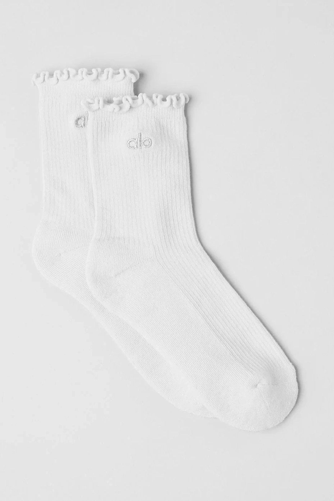 알로요가 Women's Lettuce Edge Sock - White 상품 이미지 1