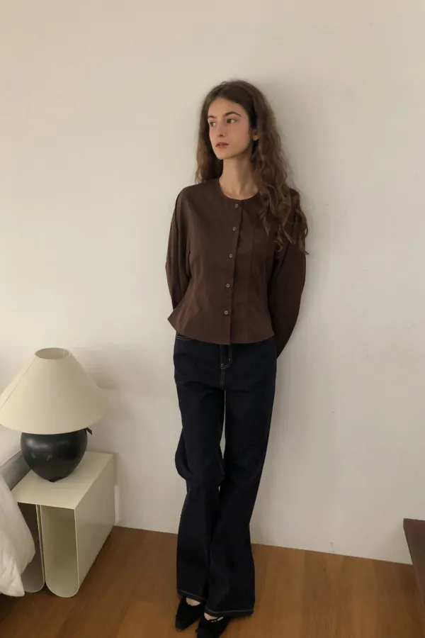 (시즌오프) Gia Blouse / Brown
