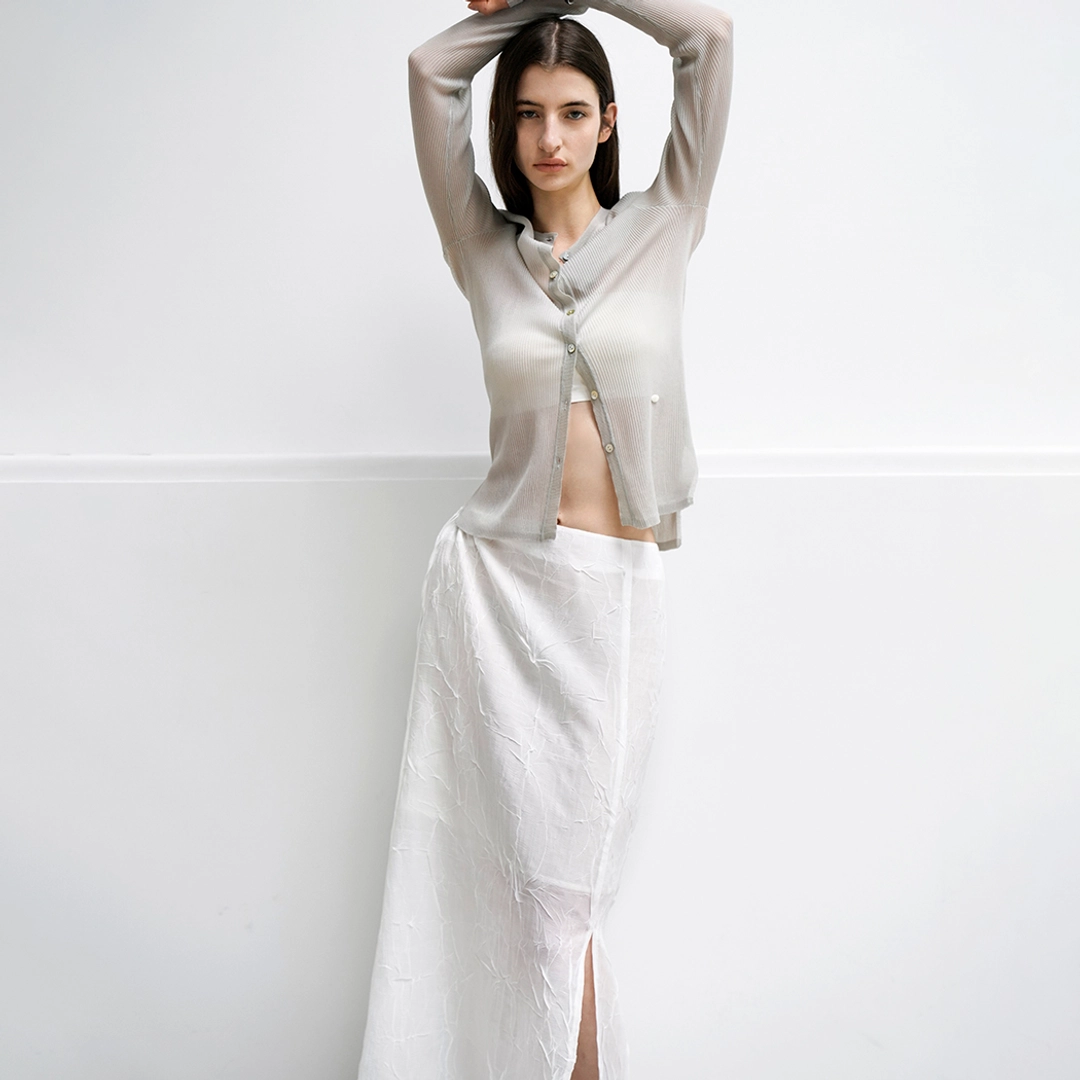 아뜰리에 나인 (SK-5025)OPINIO SHIRRING CUT-OUT SKIRT 상품 이미지 2