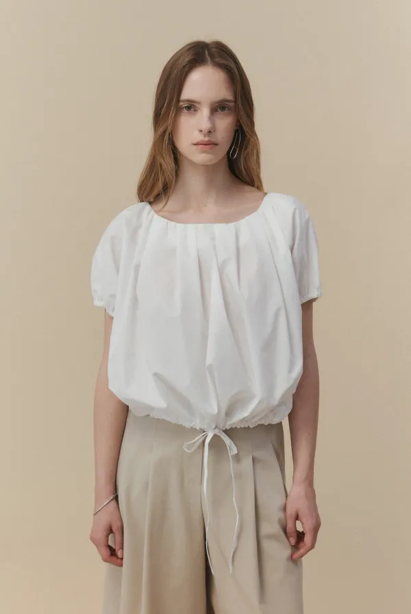 String Volume Blouse (White)