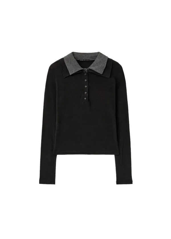 [2ND 10/2~ 발송] DOUBLE COLLAR TOP, BLACK