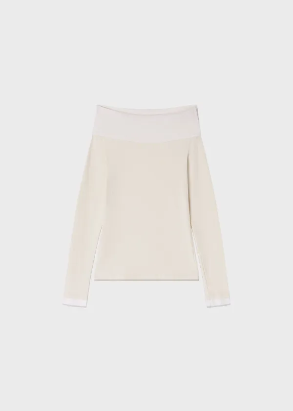 Double Layer Off Shoulder Top Milk