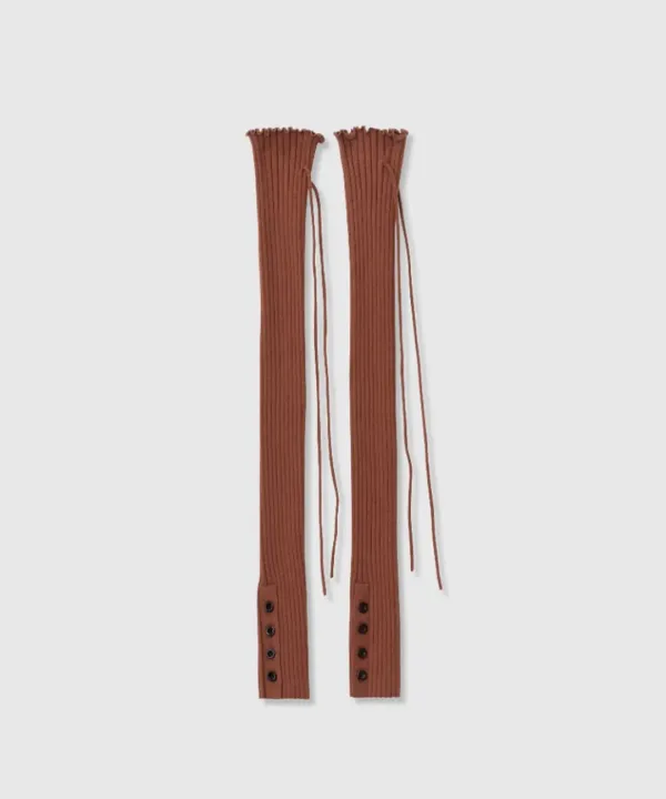 Rib lace-up overknee (Brown)