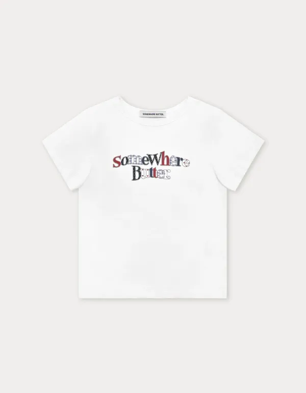 Kitsch Wave Logo Top - Ivory