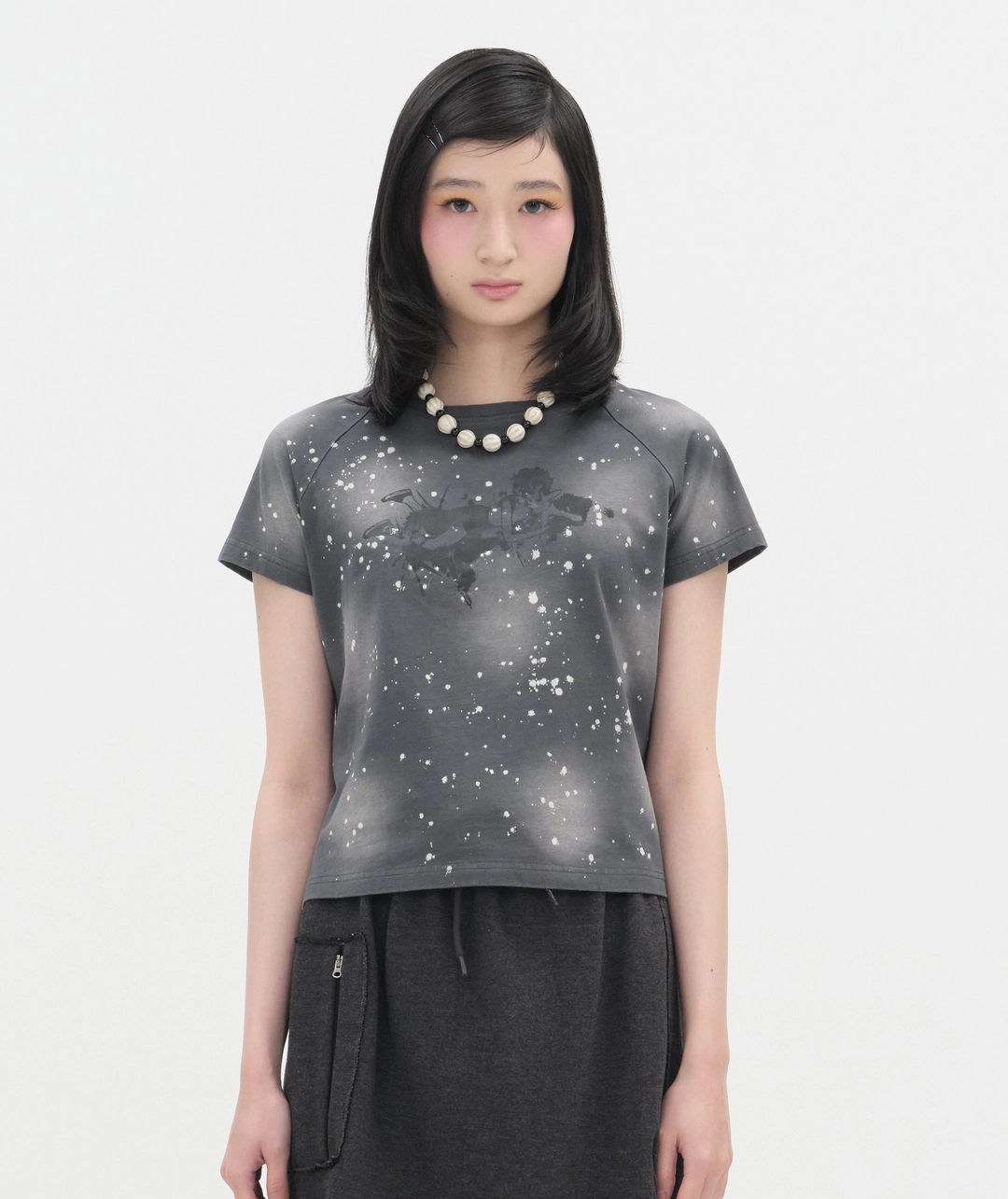 타입서비스 Spray Print Raglan Top [Charcoal] 상품 이미지 2