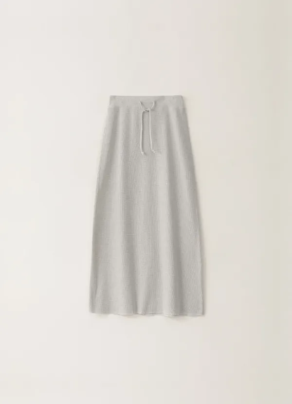 2ND / Waffle Maxi Skirt 2 - Light Gray
