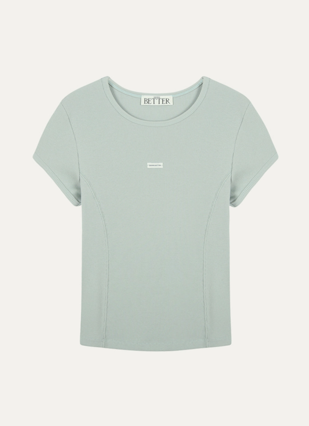 노운베러 Cut line ribbed T-shirt [KNSS03TS18]_Mint 상품 이미지 3
