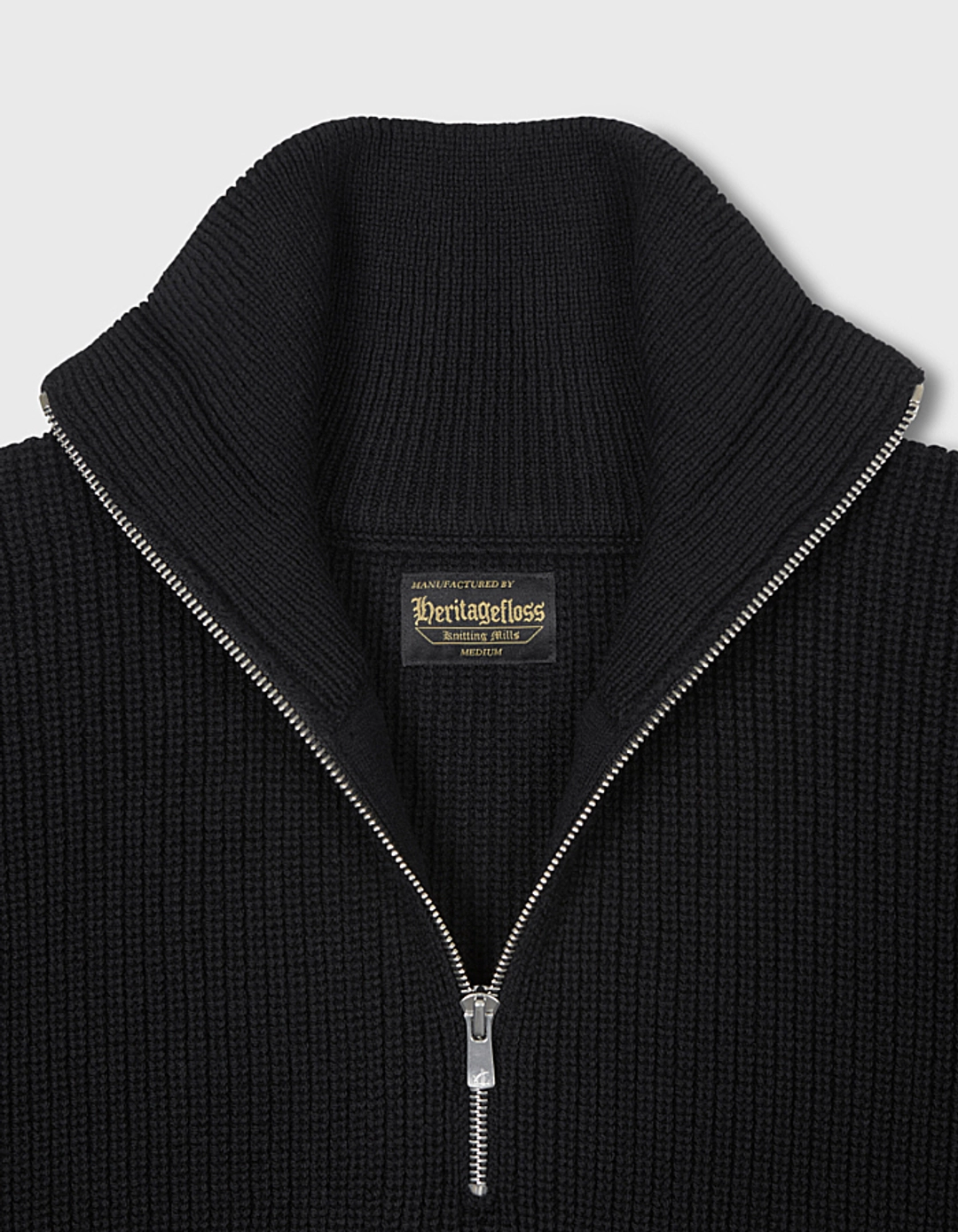 헤리티지플로스 CLOVER WOOL HALF-ZIP / Black 상품 이미지 2