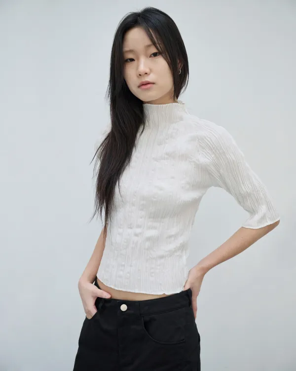 (Top) Double pleats top (ivory)