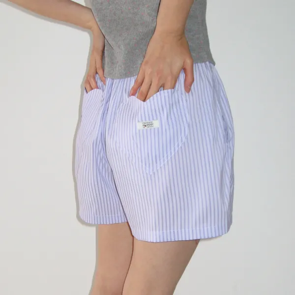 HEART POCKET TRUNK SHORT PANTS PURPLE STRIPE