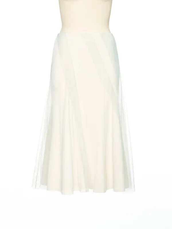 FW25 UNDERLINE IVORY DOUBLE LAYER MERMAID SKIRT