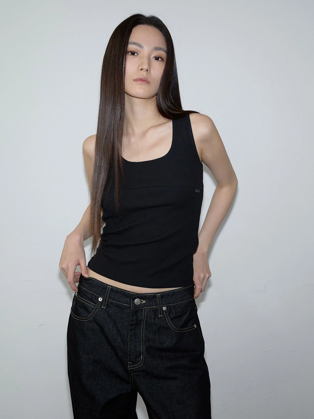 이네기 Day Rib Tank Top (black) 상품 이미지 1