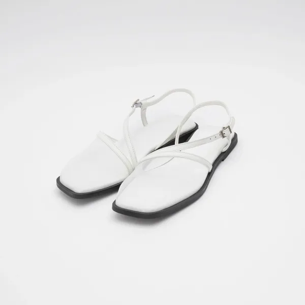 (SH-3459)LEATHER SEE THROUGH SLINGBACK SANDAL