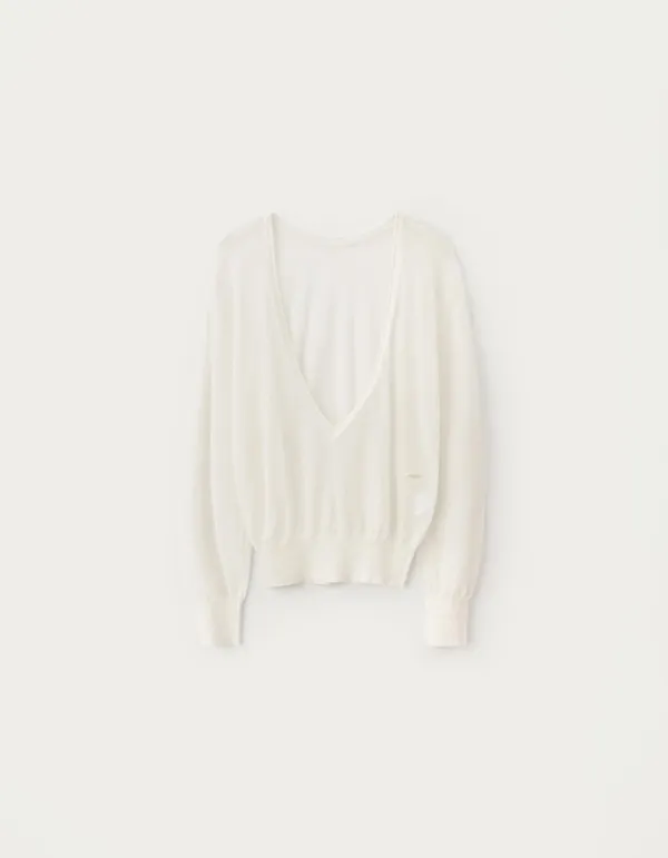 7.30 출고 Light Deep V-Neck Knit - Ivory