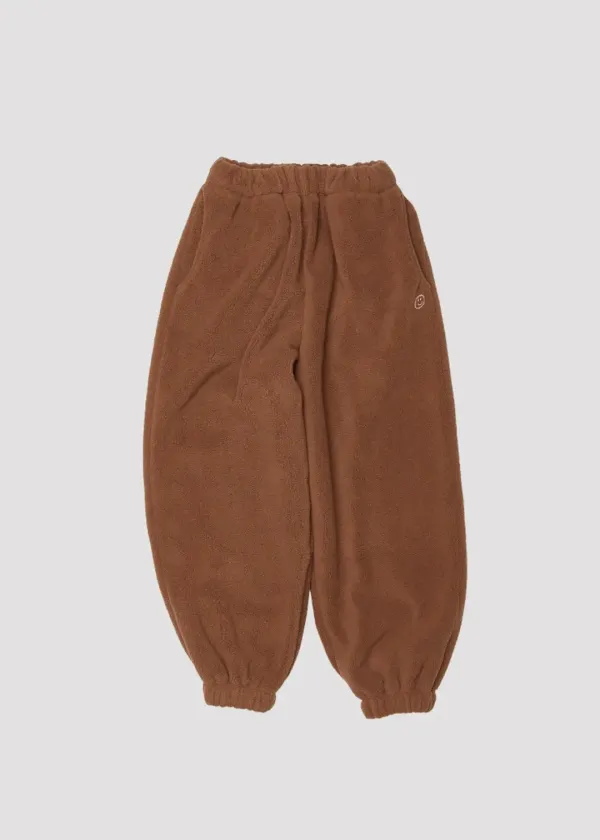 WIDE FLEECE PANTS BROWN