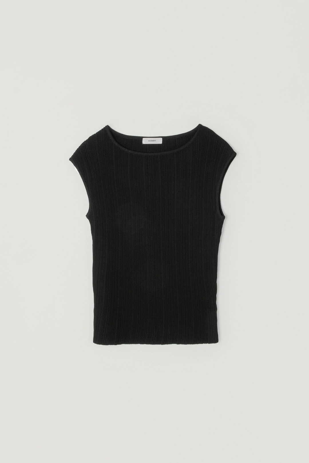 세이지먼트 ELENA PLEATS CAP SLEEVE KNIT_BLACK 상품 이미지 1