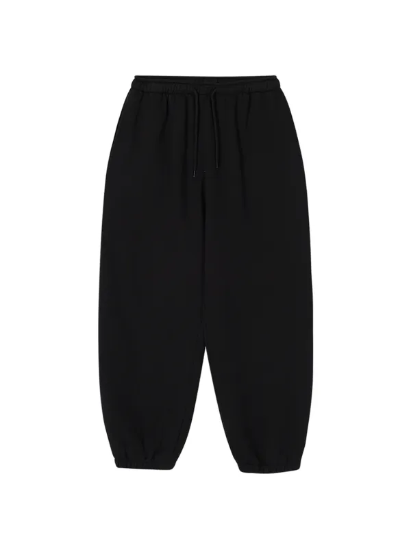 EMBROIDERED BRUSHED JOGGER SWEATPANTS_BLACK